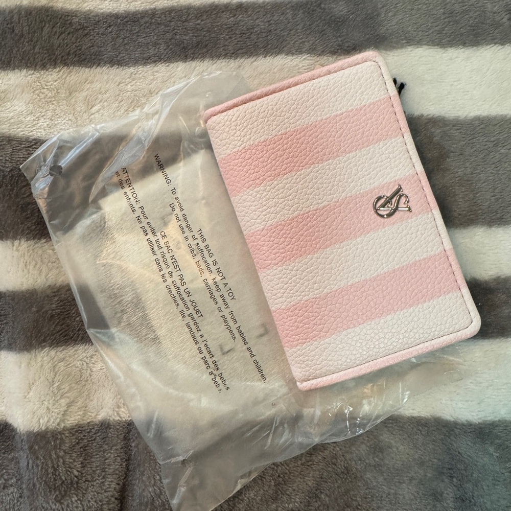 Victoria's Secret Pink and White Striped Wallet